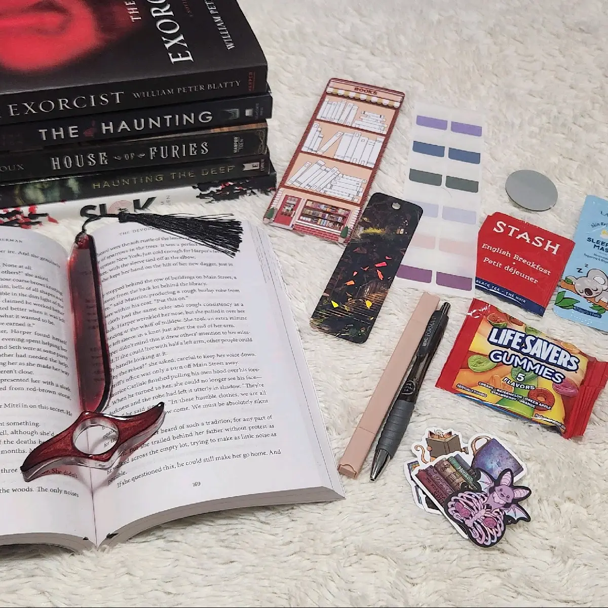 Book Bundle  New Book Over Stock edition with Resin Bookmark and Page Holder Set Book Lover Bookish Bundle Fall Book Bundle Halloween Book Bundle R