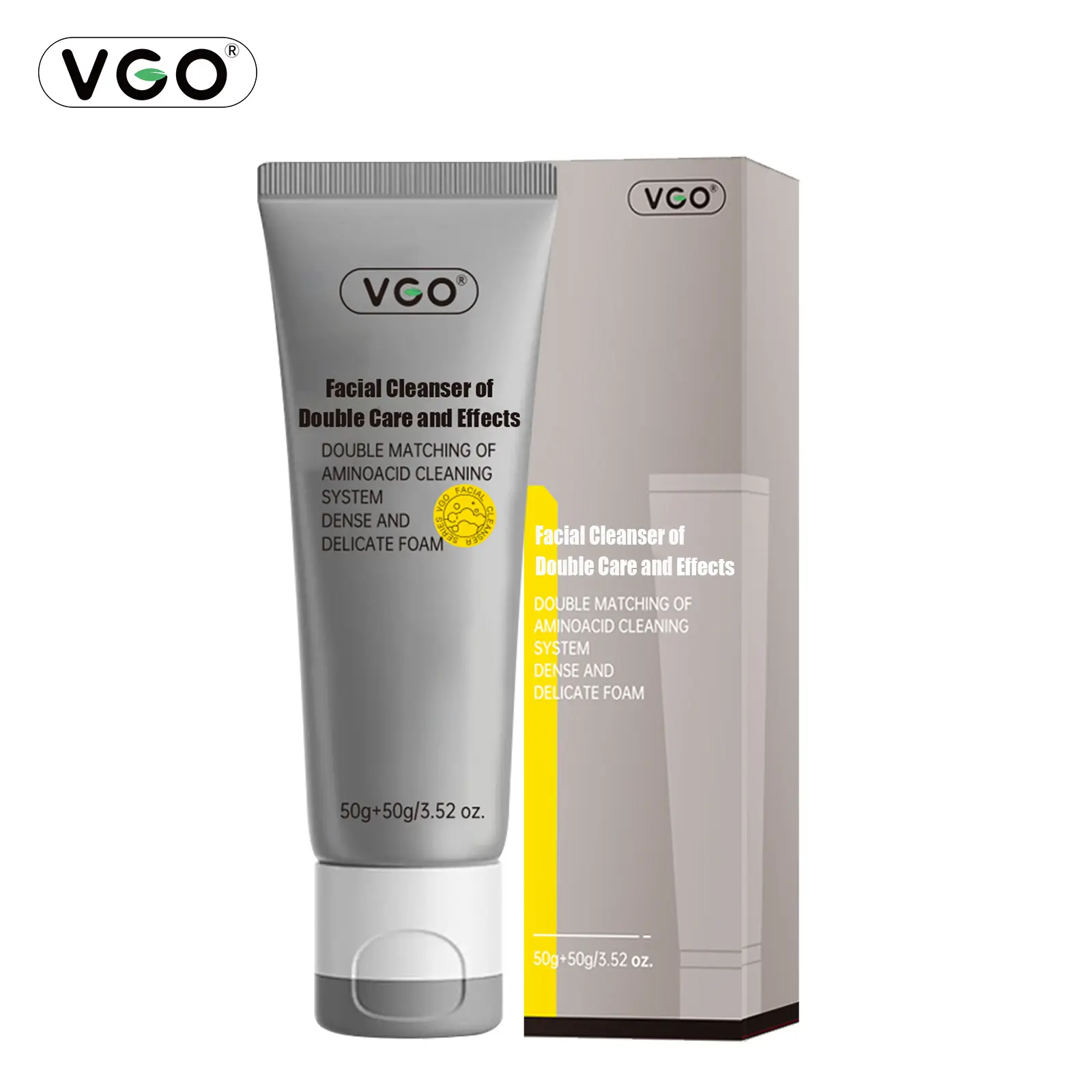 VGO Facial Cleanser of Double Care and Effects 50g All types of skins Cleanse and moisturize Cleansing Skincare Comfort Moisturizer-A
