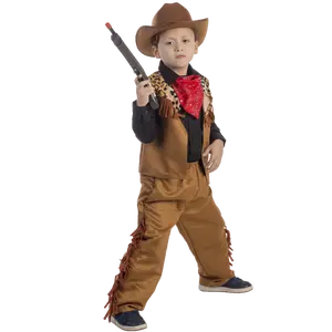Kids' Cowboy Adventure Costume - Wild West Outfit with Fringe Vest, Pants & Red Bandana – Western Ranch Dress Up Costume For Halloween, Role Play , Pretend Play Fun, Fantasy Theme Party & Cosplay