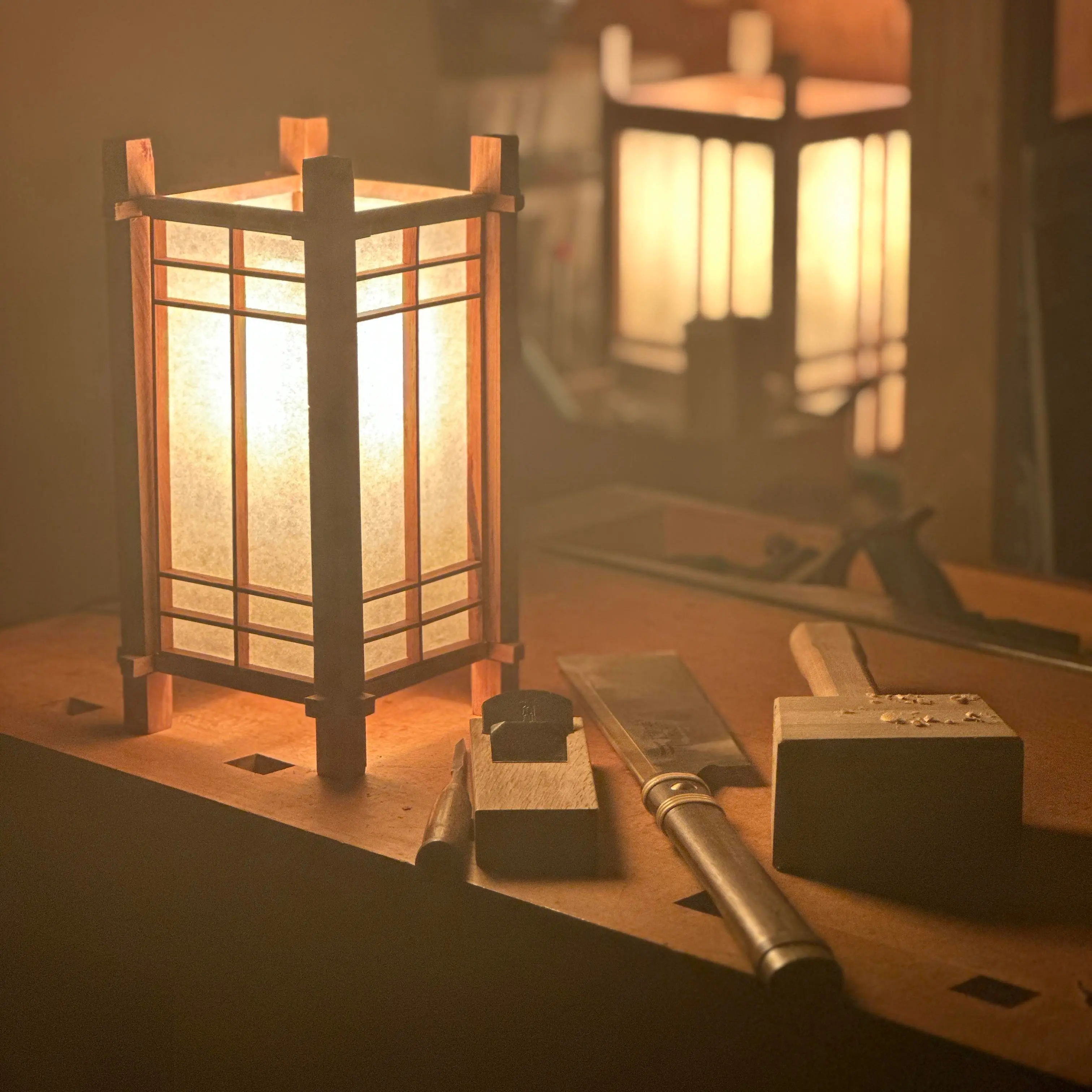 “4 Instruments” Japanese Kumiko Lamp