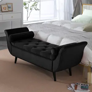 SZLIZCCC 65 "Storage Chair, Velvet Ottoman Chair, Bed End Stool With Storage Space, Suitable For Bedroom, Living Room, Entrance