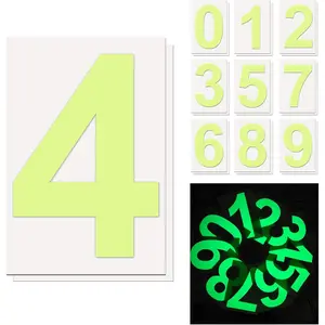 20 Numbers, 4" Glow-in-dark Mailbox Number Stickers Pack,  Number for Signs, Door, , , , Business, Address Number
