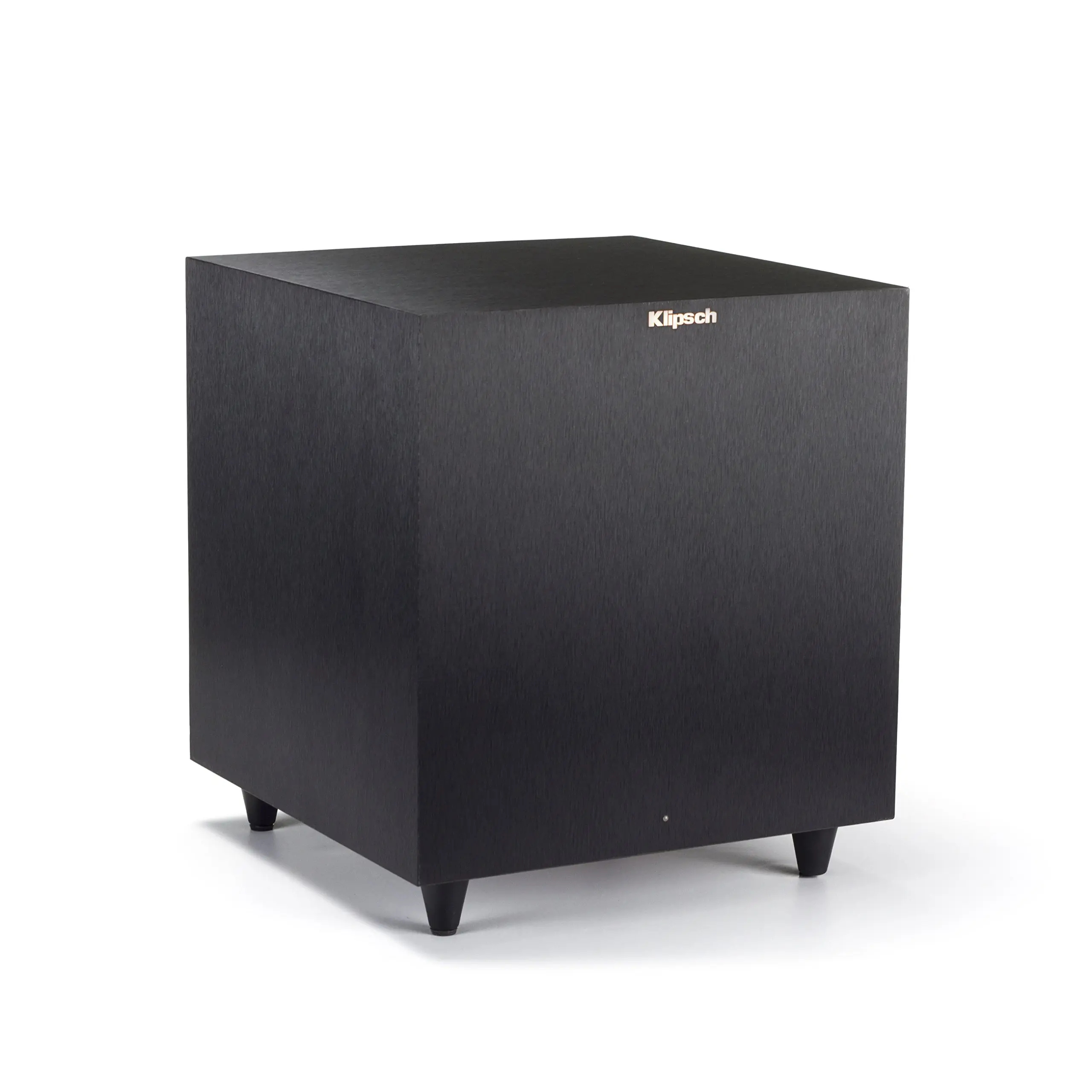 Klipsch Reference R-8SW Compact Aesthetic Surround Subwoofer - 8-in Driver, 150 W Peak Power, Brushed Black Vinyl Finish, Audio Bass Speaker for Home Cinema, Surround Sound Music Setup, Speakers