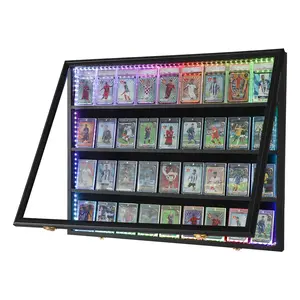 Graded TCG Display Case with LED - Lockable Trading Card Collector  Wall Display Holder for Baseball Basketball Football Hockey TCG   Graded Cards Pokémon Gathering YGO  FAB  FFTCG DBSCG DBS WS Cards