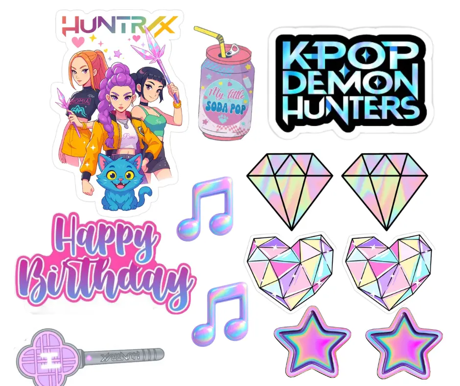 Set Sticker Cake topper Picks k-POP Set Sticker Cake topper Picks k-POP