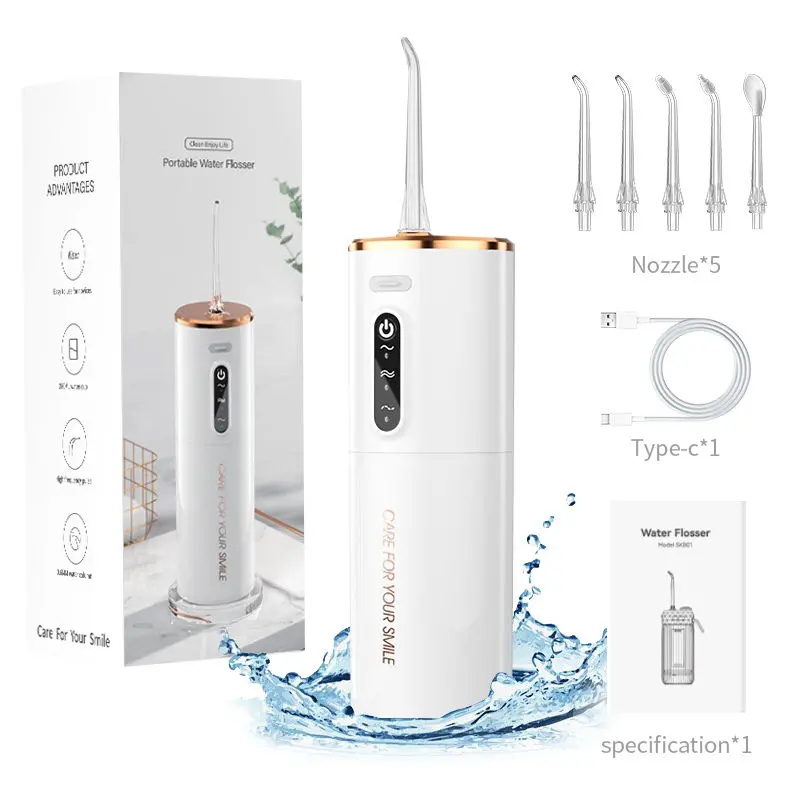 Z ZYLER MART Wireless Water Flosser for Deep Cleaning Teeth Care, 280ML Handheld Waterproof Oral Irrigator with 3 Modes, 3 Tips & USB Rechargeable Electric Dental Cleaner