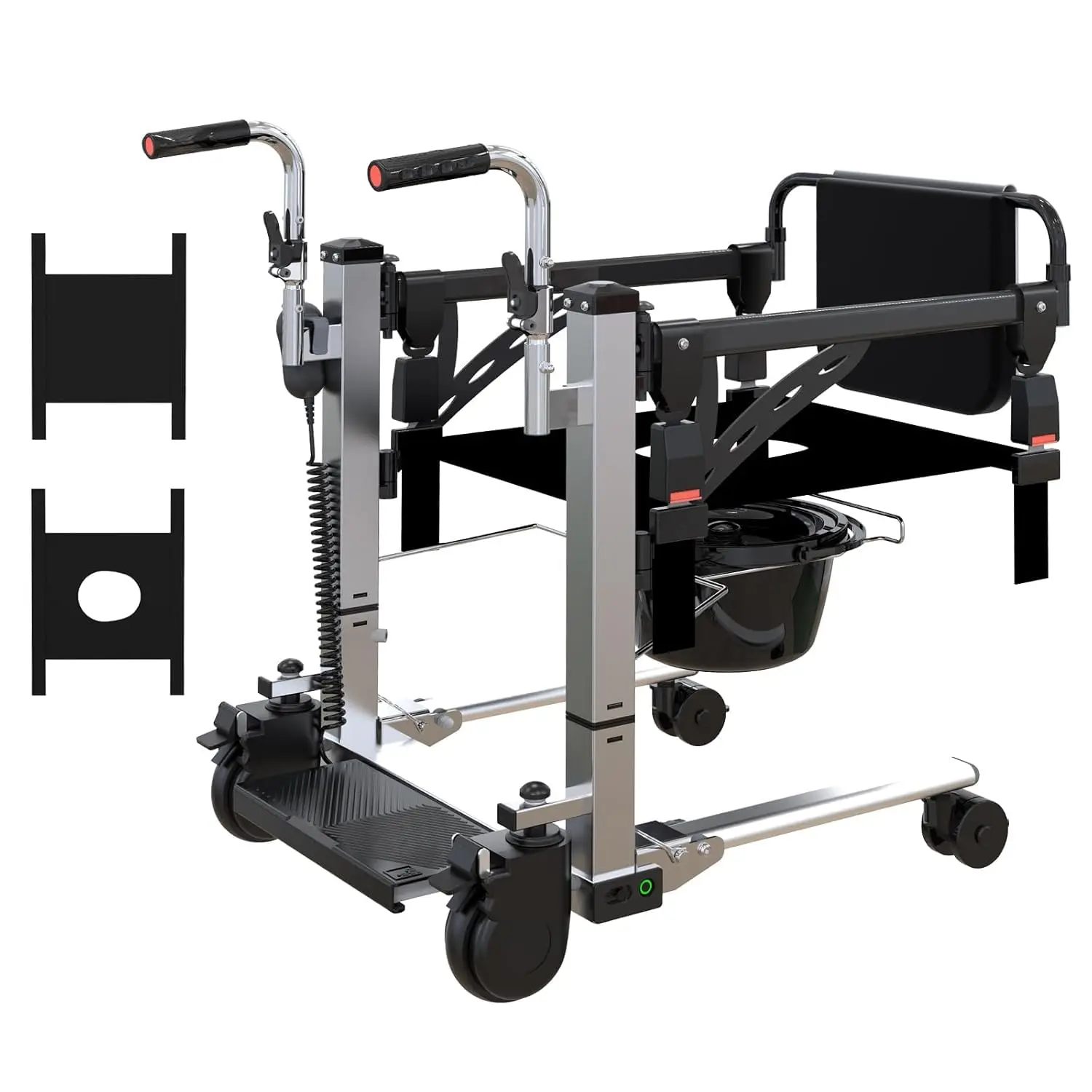 GARVEE Electric Patient Lift Transfer Chair, Portable, Elderly Lift Transfer Chair with Swivel seat and Bedpan
