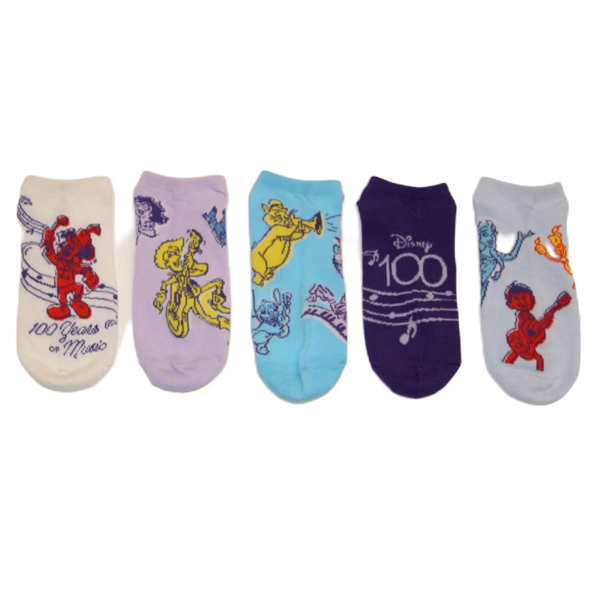 Disney Ladies' Set of 5 No-Show Socks