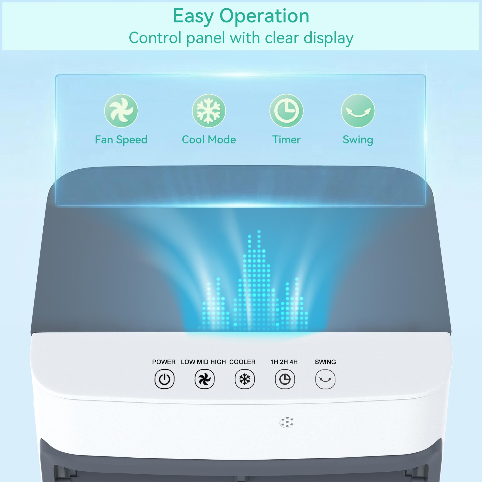 10L/32L/60L Air Cooler Fan with Remote Control, 3-IN-1 Fan & Humidifier Evaporative Air Cooler