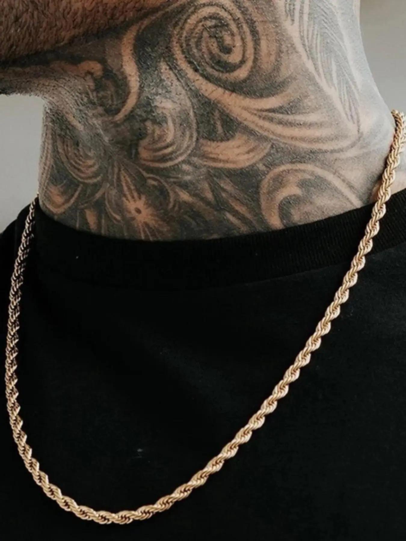Men's Fashion Knot Rope Chain Necklace, 316 Stainless Steel, Fade-Resistant, Knot Design, 18cm & 60.96cm Sizes, Unisex Jewelry, Chunky Necklace