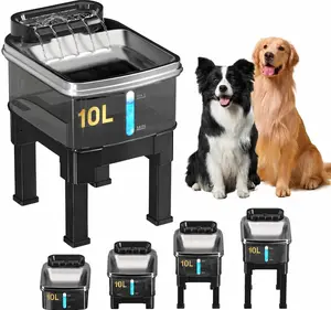 Height Adjustable Dog Water Fountain  for Neck Comfort- 10L Large Capacity Automatic Filtered Pet Water Dispenser for Big Dogs & Multiple Cats, 2026 Upgraded Ultra Quiet Raised Water Bowl for Busy Owner, No Spill Design