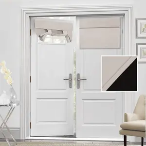 H.VERSAILTEX 100% Blackout French Door Curtain 1 Panel Privacy French Door Blinds Light Blocking Curtain for Sliding Glass Door Thermal Insulated Tie Up Shade