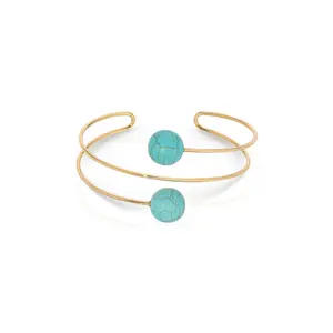 Ettika Summer Escape Turquoise Cuff with Turquoise Beads and Gold-Colored Band