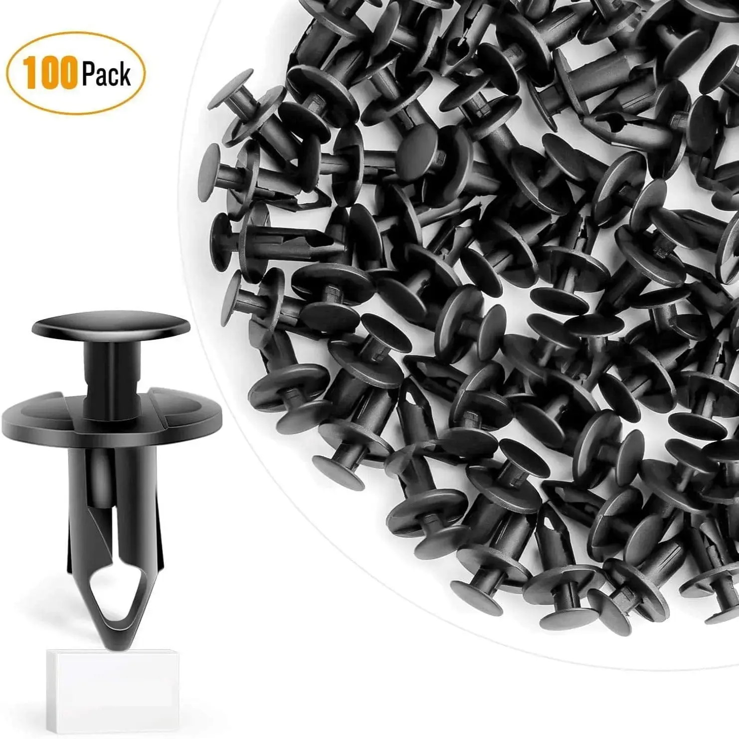 Nilight 100-Pcs 8mm Hole Car Push Retainer Clips Kit - 20mm Head Diameter Anti-Corrosion Fastener Rivets, Car Accessories for GM, Ford