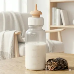 1.69oz Pet Cat Feeding Bottle with Soft Nipples for Newborn Kittens, Puppies, And Rabbits, Suitable for Cat Supplies