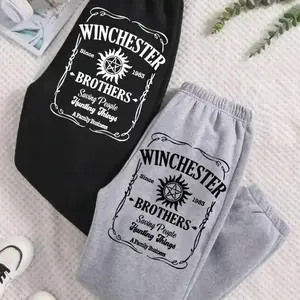 Sam Winchester & Dean Winchester Fan Sweatpants, Funny Supernatural Graphic Joggers, Unisex Gift for Hunters Q