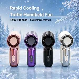 Mini Handheld Fan with LED Display 199 Speed Turbo Pocket Fan for Women USB Rechargeable, High-Speed Cooling for Travel & Makeup Perfect Gift Portable Refrigeration