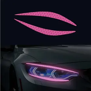 Yitap 5 Pairs Car Eye Line Stickers, Reflective Headlight Decorative Decals, Easy Self-Adhesive, No Damage Modification, Universal Fit, Car Decorations, Automotive Decals, Decals For Vehicles, Decal For Cars