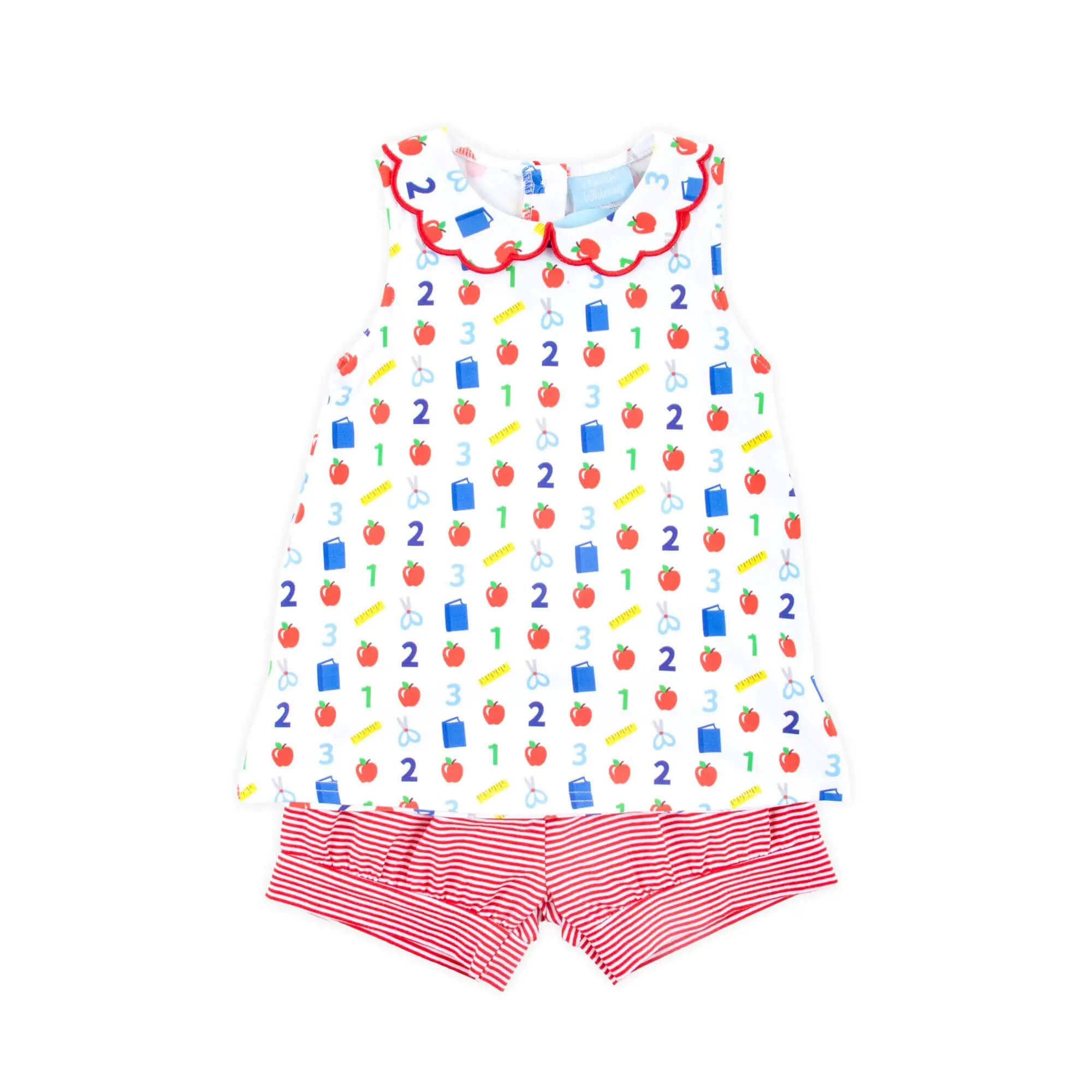 Easy as 123 White Lola Short Set - Soft Knit Back to School Outfit for Girls