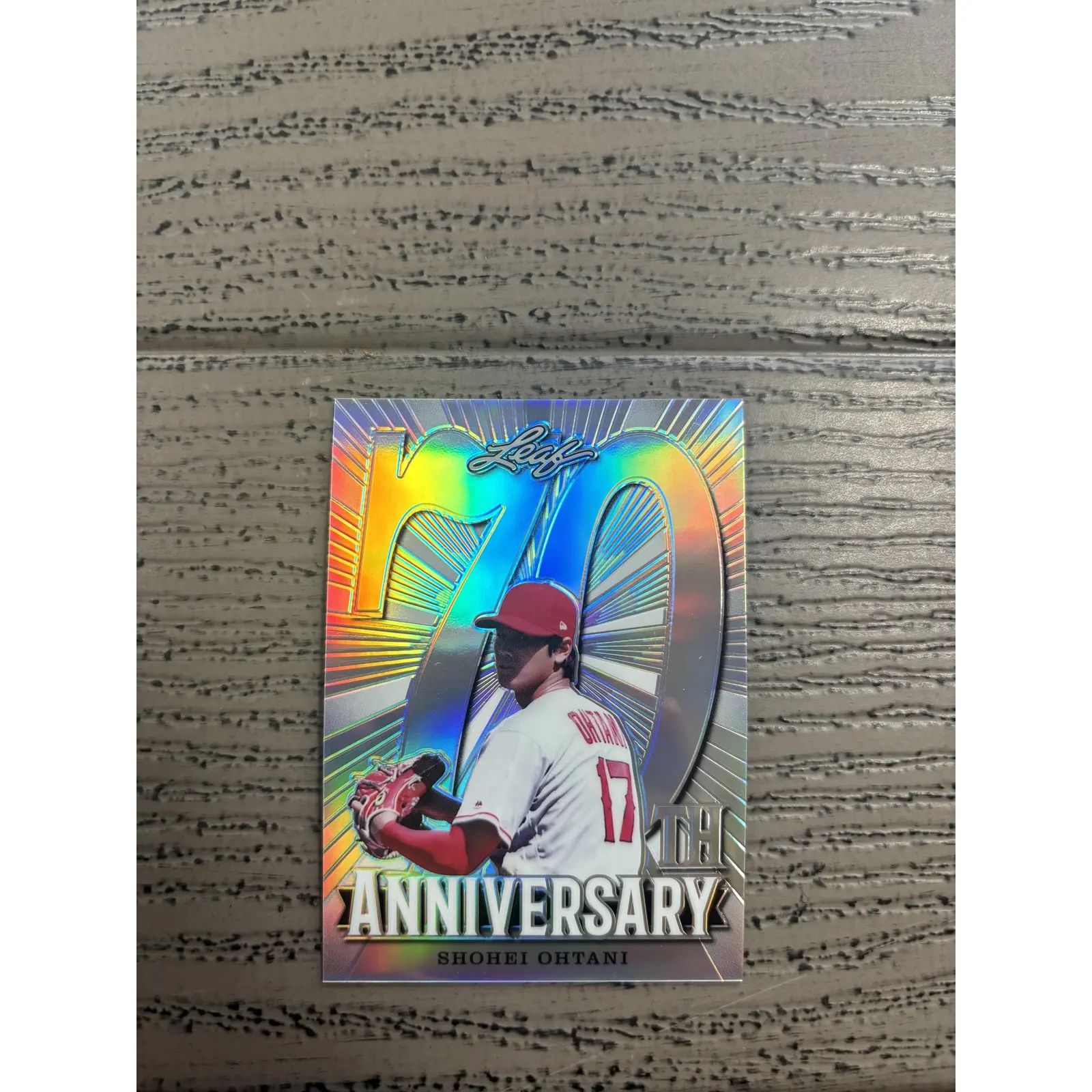 Shohei Ohtani 2018 Leaf 70th Anniversary Metal Pitching RC Dodgers