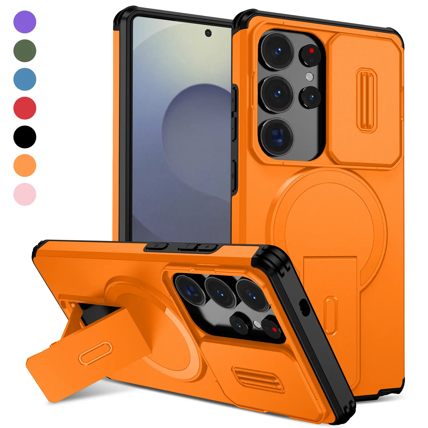 Magnetic Smartphone Protector Case for Samsung Galaxy S26 S25 S24 S23 Ultra Plus, Matte Hard PC Shockproof Cellphone Cover with Camera Protection, MagSafe-Compatible Slim Silicone Wireless Phone Accessory#MothersDayGift Durable Casing, Accessories, Device