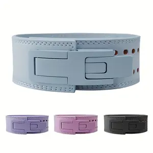 1pc Fitness Belt With Double Lever Buckle For Strength Training, Squats & Weightlifting - Adjustable Perforated Design For Enhanced Support, Gym Accessories