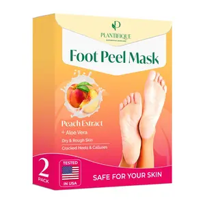 Plantifique Foot Peel Mask  - Exfoliating Callus Remover for Baby Soft Feet | Dermatologist Tested Dead Skin Remover for Dry Cracked Heels | Peeling Socks with Aloe Vera & AHAs | Repair Rough Skin Pedicure Spa Kit for Men & Women