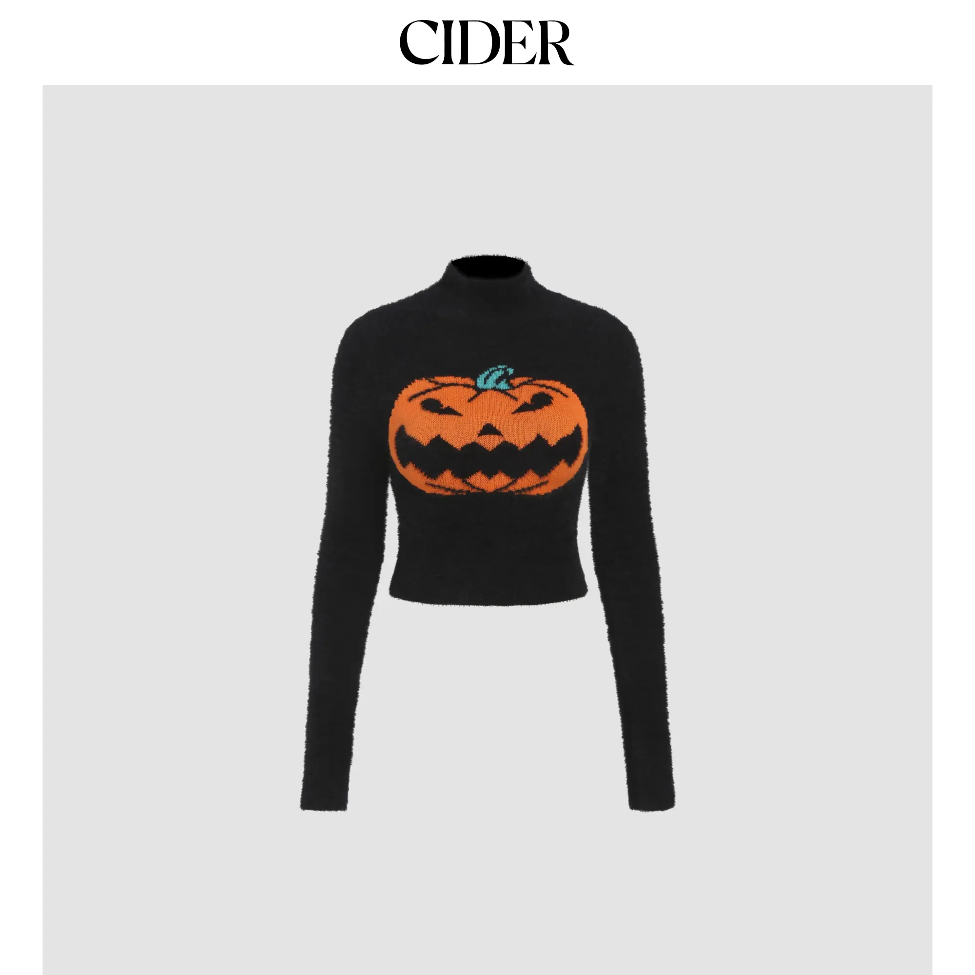 Cider Women's Lantern Pattern Long Sleeve Crop Top, Figure-Flattering Acrylic Knit Pullover Sweater, Longsleeves, Knitting