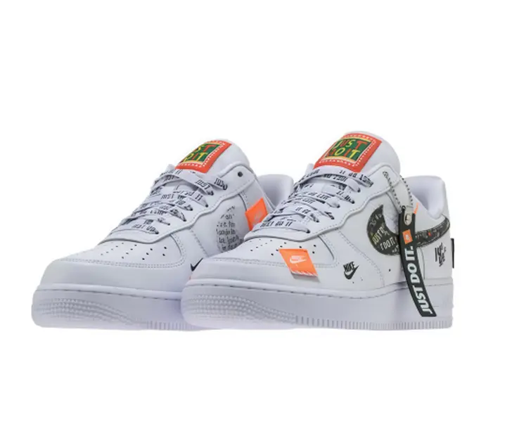 Unisex Low Top Casual Sneakers White Base Orange Black Graffiti Tag Print Lace Up Non Slip Comfort Breathable Street Footwear