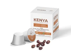 Sala Kenya Specialty Coffee Pods - 12 Recyclable Single Serve Arabica Coffee Capsules for Keurig Brewers - Fruity Floral Blackcurrant Dark Chocolate Flavor