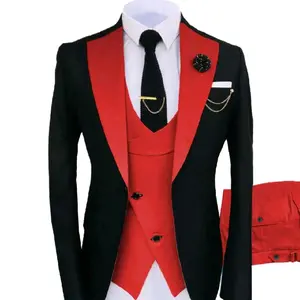 Men's Vintage-Inspired 3-Piece Wedding Groom Suit Set, Long Sleeve Tailored Blazer, Vest & Pants Ideal for Groom Tuxedo Alternative, Workwear, Business Casual Outfits & Prom Or Party Events