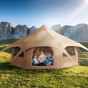 Spacious 5m Family Camping Tent - Breathable Yurt Style for Up to 8 People Heavy Duty Folding Utility Wagon Portable LED Light with Power Bank Mini Knife Durable Handle Super Bright Rechargeable Flashlight Pack trebuchet kit infinite fire pit DLC Blade