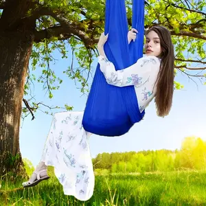 Leisure Hammock, Adjustable Hammock for Indoor & Outdoor, Elastic Swing Hammock for Yoga, Camping, Picnic, Outdoor Portable Hammock