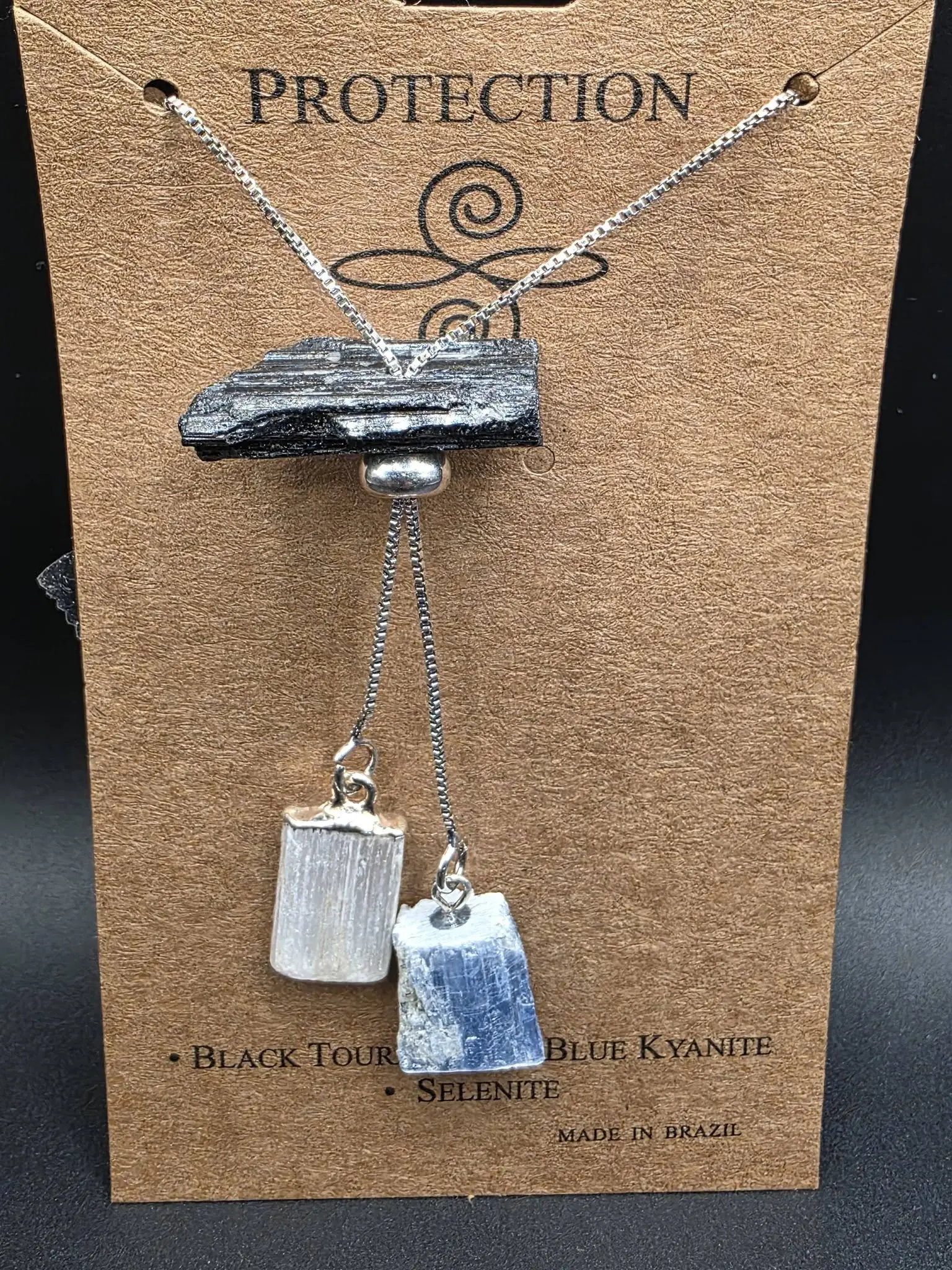 Triple Stone Protection Necklace, Crystal Necklaces