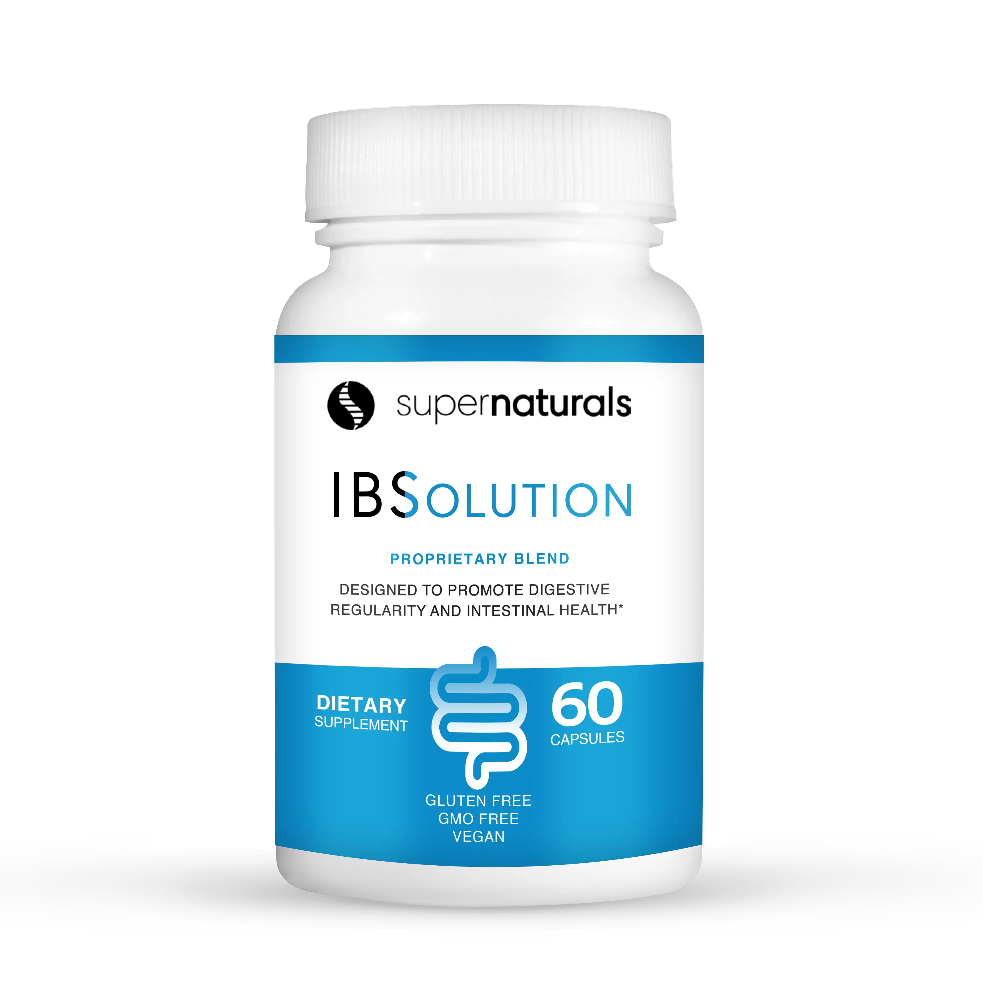 Super Naturals Health IBSolution - 60 Capsules, Made in USA, Non-GMO, Gluten Free & Vegan, for Digestive Issues, Natural Gut & Bowel Support, Digestive Health, Dietary Supplement, Healthcare & Fitness