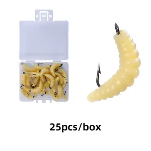 Premium Rubber Earthworm Lure Set, Artificial Fishing Lure, Soft Fishing Worm, 25/30 Pieces, Durable Worm Bait with Hooks, Ideal for Trout, Bass, and Freshwater Fish, Fishing Tackle