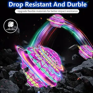 Magic UFO Flying Ball Smart Toy - Hand Control LED Spinning Drone, USB Rechargeable Hoverball for Kids and Adults, Indoor and Outdoor Sensory Toys Electric Neon Durable