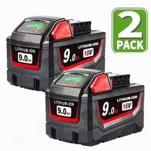 【Capacity Upgrade】M18 2Pack 9.0Ah 18V Replacement Battery for milwaukee Replacing batteries with electric tools M-18 Battery Compatible with M-18 8.0Ah Lithium Battery 48-11-1890,48-11-1850, 48-11-1828, Cordless Tools milwaukee battery milwaukee
