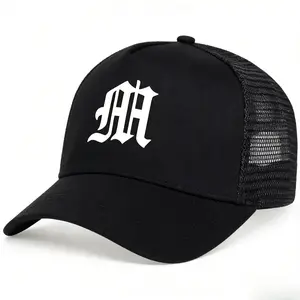 Unisex M Letter Mesh, Adjustable Outdoor Sun Protection Embroidered Hat, Suitable for Travel Beach Vacation, One Size Fits All, Adjustable Snapback Cap summerwins