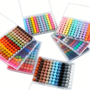 106pcs Silicone Beads Set, Round Straight Hole, DIY Jewelry Making, Bracelets & Decorations, Diy Mix Beads, Christmas Halloween Colors