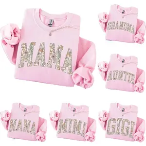 Custom Mama Heart Sweatshirt, Personalized Floral Mama Crewneck, Mother’s Day Gift, Custom Grandma Nana Mimi Gigi Sweatshirt - AG