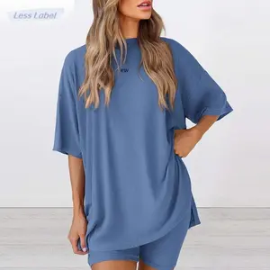 Women's Summer Two-Piece Set Casual Oversized Shirts Biker Shorts Matching Airport Travel Outfit Split Hem Lounge green  dress  zahide Men's Breathable Quick-Dry Compression T-Shirts t shirtdress