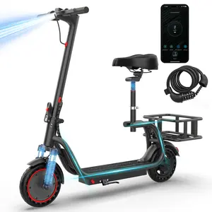 AOPO Electric Scooter with Seat Dual Brakes Suspension 350W Motor 36V Battery 19mph Foldable APP Control Ideal for Commuting Campus Rides Short City Trips