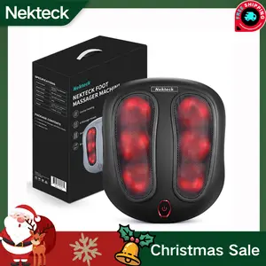 Nekteck Foot Massager with Heat, Shiatsu Heated Electric Kneading Foot Massager Machine for Plantar Fasciitis, Built-in Infrared Heat Function