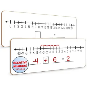 Negative Number Line Board 4"x12" Inch Lapboard Double Sided White Board Featuring -10 Through +10 Number Line & 0-20 Dry Erase Students Desk Whiteboard Math Manipulatives