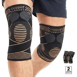UGEM Copper Knee Braces with Strap for Knee Pain Women and Men(2 Pack), Knee Compression Sleeve for Arthritis, ACL, Meniscus Tear, Joint Pain Relief, Knee Support for Working, Running, Weightlifting Healthcare Tool Leg Supporter Legit Kneepads