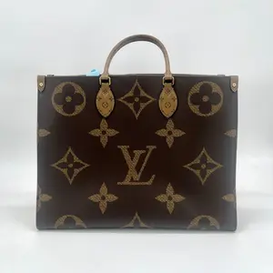 Pre-owned Louis Vuitton Reverse Monogram Tote Bags LV Onthego GM OTG Large coated Canvas Brown