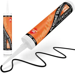 Black Silicone Caulk, 100% Waterproof Silicone Sealant Adhesive Caulking,for RV, Kitchen,Bathroom, Window, Door, Glass,10.2FL.OZ/300ML（1 Pack）