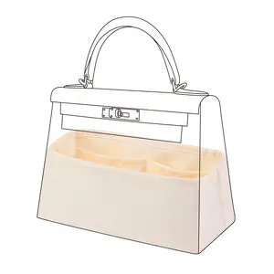 DGAZ Bag Organizer Insert For Kelly pochette/mini II /20/25/28/32/35/40/42/45 Bags, Silk Purse Organizer, Simplicity Handbag & Tote Organizer