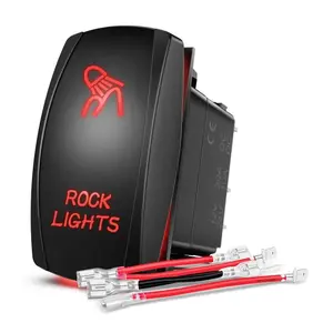 Nilight 5Pin Laser On/Off Rock Lights Rocker Switch Red